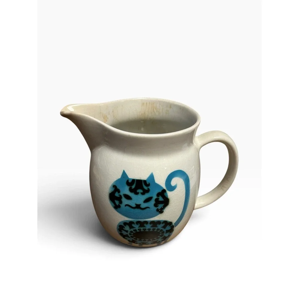 Vintage Kitsch Arabia Finland Kissa Cat Pitcher Mid Century Gunvor Olin-Grönqvis